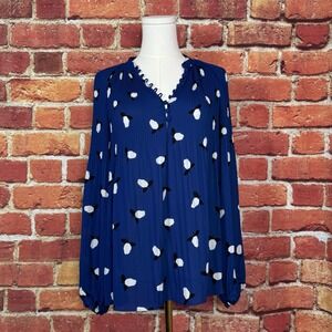 Lauren Ralph Lauren Blouse Size Small‎ Button V-neck Long Sleeve Women's Top